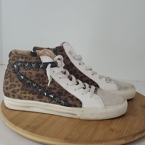 Vintage Havana Dina High-Top Sneaker Leopard Print Studded Women's 7.5 - Picture 1 of 13